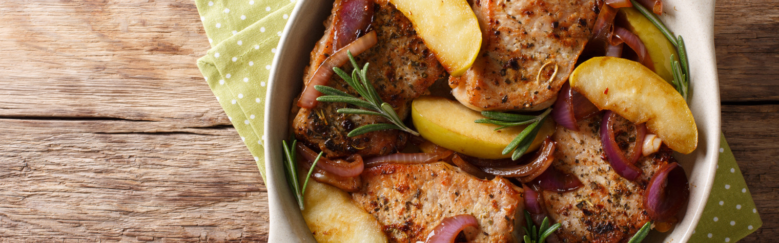 Свинина с яблоками в аэрогриле